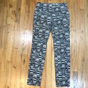 Diane von furstenberg black and white abstract pants